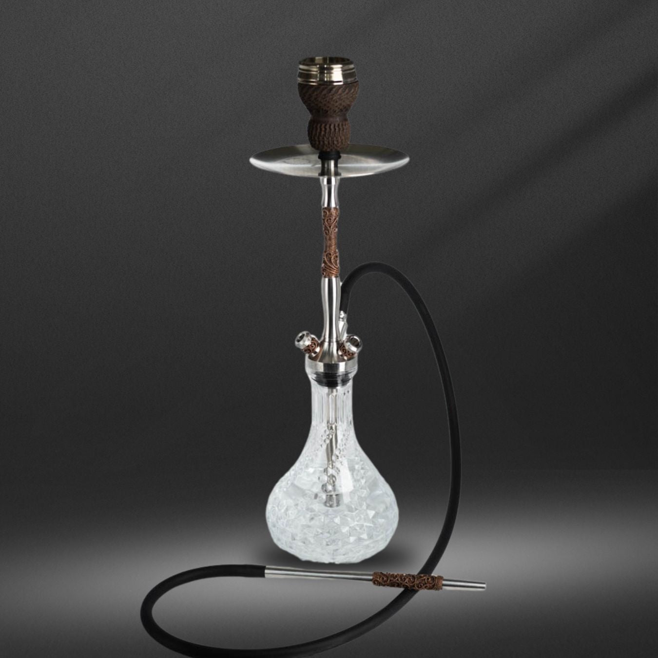 結晶柄ドロップデザインシーシャ用ガラスベースボトル