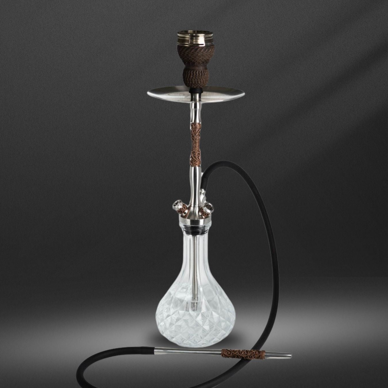 ダイヤ柄ドロップデザインシーシャ用ガラスベースボトル