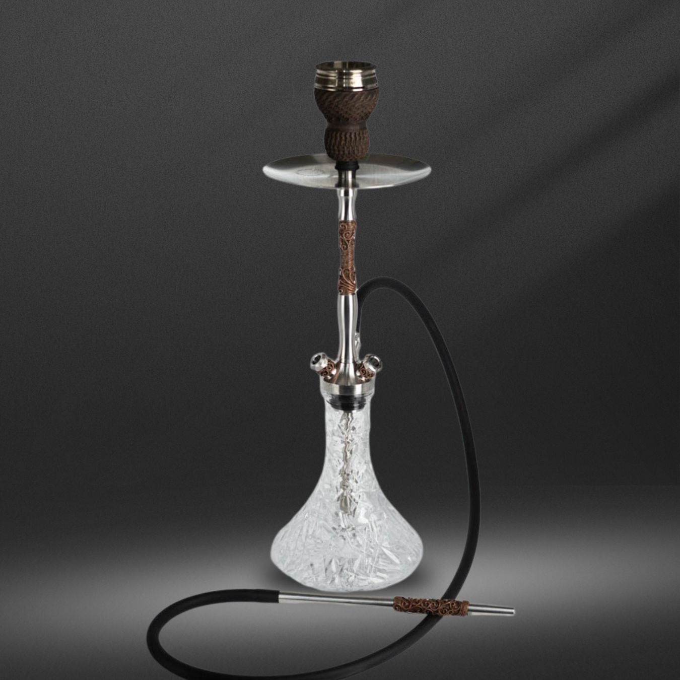 ロッククリスタル柄デザインシーシャ用ガラスベースボトル