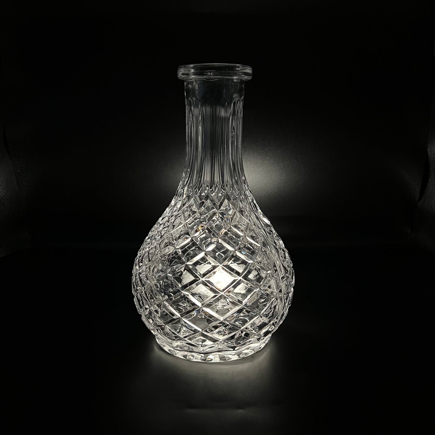 Shisha Glass Base Bottle -Drop Cross Line- Clear
