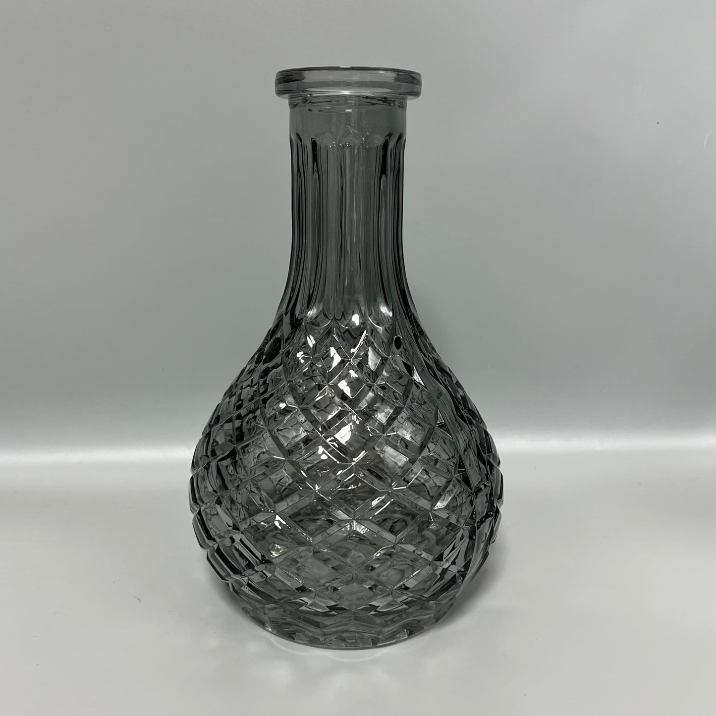 Shisha Glass Base Bottle -Drop Cross Line- Clear Black