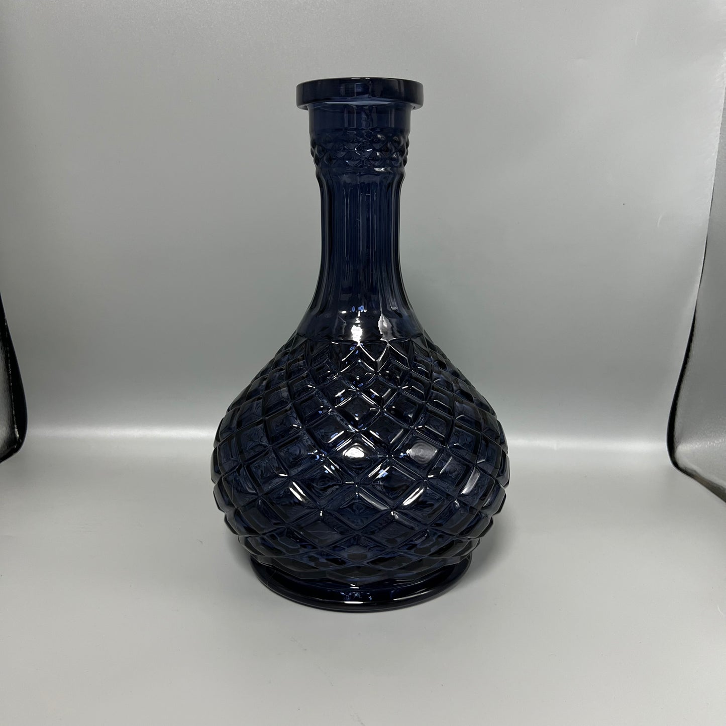 Shisha Glass Base Bottle -Large Drop Cross Line- Black